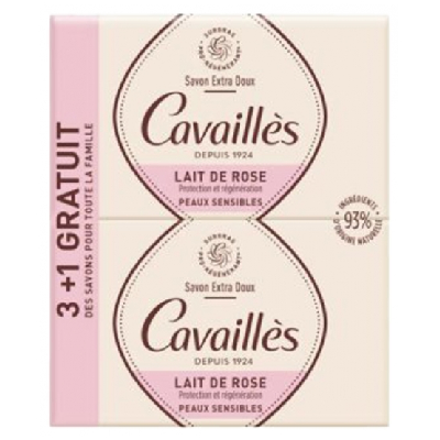 Savon Lait De Rose 4x250g Extra Doux Rogé Cavaillès