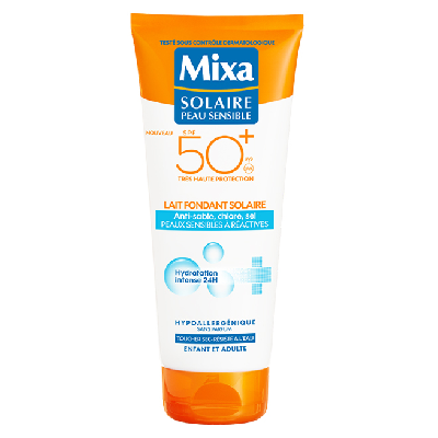 Mixa Expert Peau Sensible – Lait Fondant Solaire Pour Peaux Réactives SPF50+ – 200ml