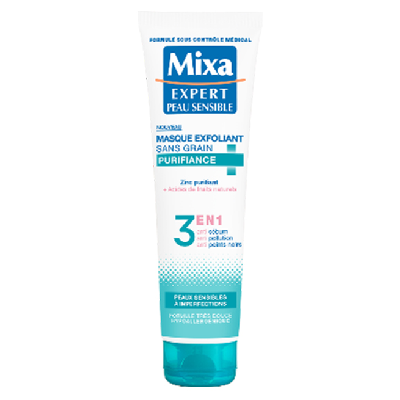 Mixa Expert Peau Sensible – Masque Exfoliant Sans Grain Purifiance – 150ml