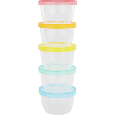 Badabulle B004304 pot pour bébé alimentaire Bleu, Rose, Transparent, Jaune