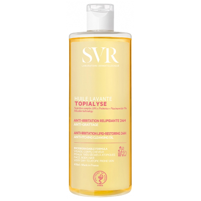 Huile lavante anti-irritation relipidante 24h anti-grattage 400ml Topialyse Svr Huile lavante anti-irritation relipidante 24h anti-grattage 400ml Topialyse Svr