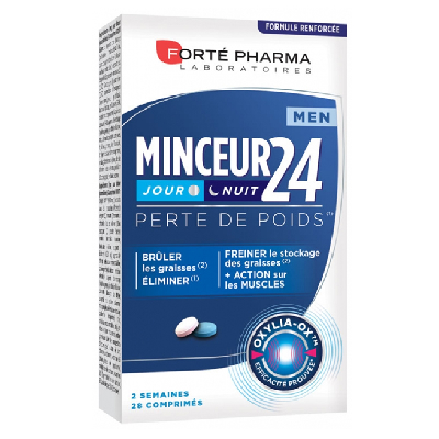 Minceur 24 Men Jour/nuit 28 Comprimes Forté Pharma Minceur 24 Men Jour/nuit 28 Comprimes Forté Pharma