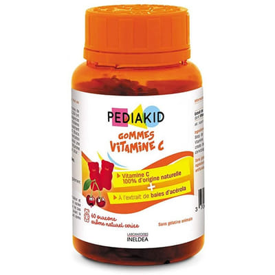 Vitamin C Gummies Cherry Flavor 60 Gummies Pediakid
