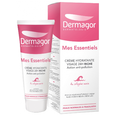 Creme Hydratante Visage 24h Riche 40ml Mes Essentiels Dermagor