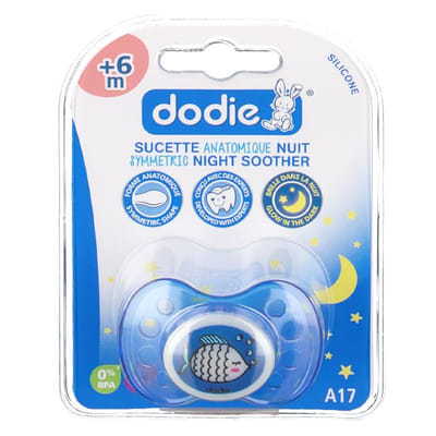 Symmetrical Silicone Pacifier Phosphorescent 6 Months and More Dodie