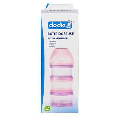 Dodie Boîte Doseuse 3 Compartiments - Couleur : Rose et Mauve Dodie Boîte Doseuse 3 Compartiments - Couleur : Rose et Mauve