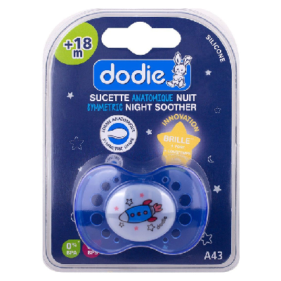 Dodie Sucette Anatomique Nuit Silicone 18 Mois et + N°A43