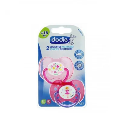 Dodie Sucette Anatomique Silicone Duo Fille +18 Mois