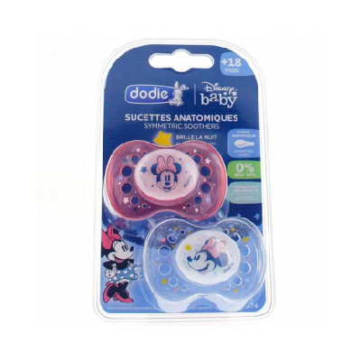 Dodie 2 Sucettes Anatomiques Nuit Silicone 18 Mois et + - Modèle : Good night/Lune Dodie 2 Sucettes Anatomiques Nuit Silicone 18 Mois et + - Modèle : Good night/Lune