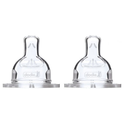 Sensation+ Wide Neck Flat Teats Silicone Fast Flow +18 Months Dodie