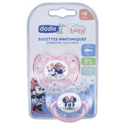 Dodie Disney Baby 2 Sucettes Anatomiques Silicone 6 Mois et + - Modèle : Minnie