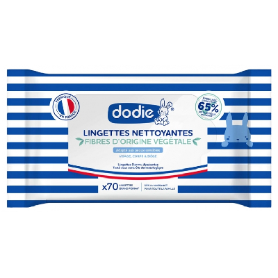 Lingettes Nettoyantes Dermo-apaisantes x70 Visage, corps et siège Dodie