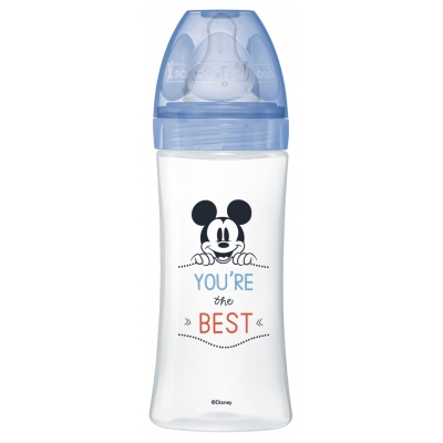 Dodie Initiation+ Biberon Anti-Colique Tétine ronde 3 Vitesses Débit 3 Mickey Bleu +6 Mois 330ml Dodie Initiation+ Biberon Anti-Colique Tétine ronde 3 Vitesses Débit 3 Mickey Bleu +6 Mois 330ml