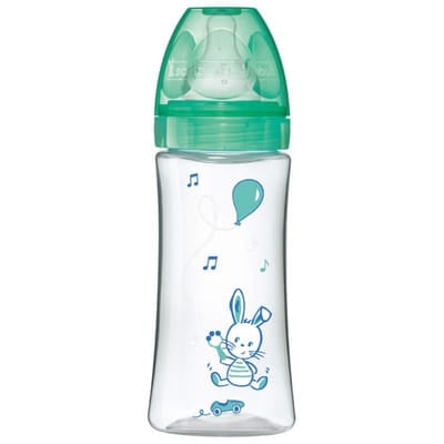 Dodie Biberon Anti-Colique Tétine Ronde 3 Vitesses 330 ml Débit 3 6 Mois et + - Couleur : Vert