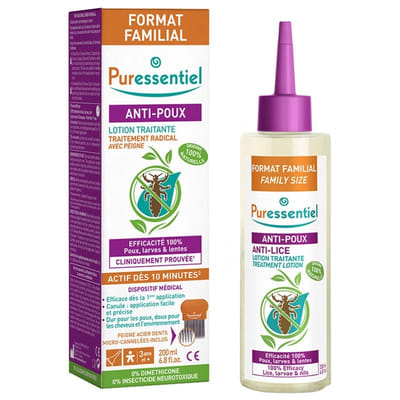 Lotion traitante anti poux et peigne 200ml Anti-Poux Puressentiel