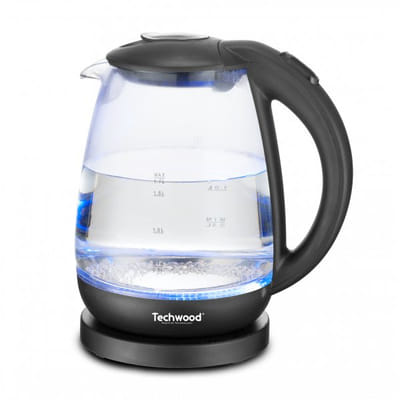 Techwood TB-1717V bouilloire 1,7 L 2200 W Noir, Transparent