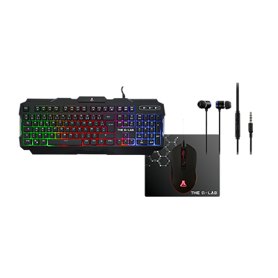 The G-Lab Combo Helium clavier Souris incluse USB AZERTY Français Noir