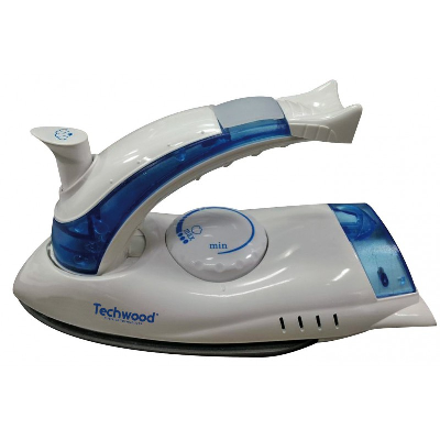 Techwood TFV-109 fer à repasser Fer à repasser à sec ou à vapeur Semelle anti-adhérente 1000 W Bleu, Blanc