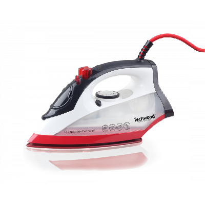 Techwood TFV-2405C fer à repasser Fer à vapeur Semelle en céramique 2400 W Noir, Rouge, Blanc