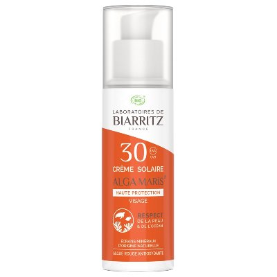 Crème solaire Visage SPF30 Bio Protection solaire naturelle 50ml Alga Maris Laboratoires De Biarritz