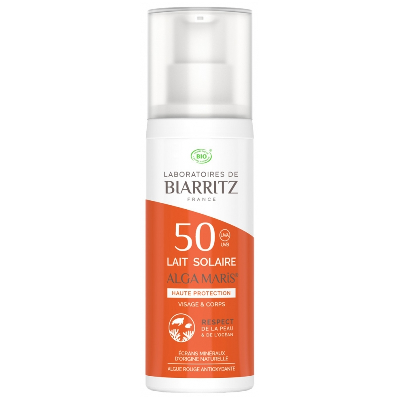 Lait Protecteur SPF50 Bio 100ml Soins Solaires Idéal pour les peaux sèches Laboratoires De Biarritz
