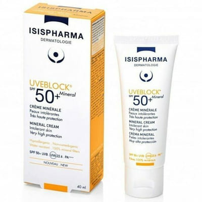 كريم معدني SPF50+ معدني 40مل Uveblock Isispharma