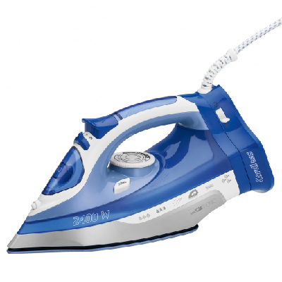 Clatronic DB 3706 fer à repasser Fer à repasser à sec ou à vapeur Semelle en céramique 2400 W Bleu, Blanc Clatronic DB 3706 fer à repasser Fer à repasser à sec ou à vapeur Semelle en céramique 2400 W Bleu, Blanc