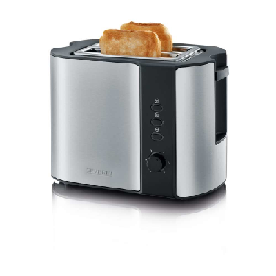 Severin AT 2589 grille-pain 2 part(s) 800 W Noir, Acier inoxydable