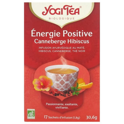 Energie Positive Canneberge Hibiscus 17 Sachets Yogi Tea