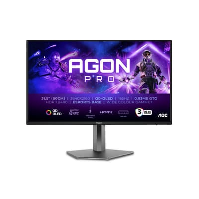 AOC AGON PRO AG326UD flat screen PC 80 cm (31.5") 3840 x 2160 pixels 4K Ultra HD QD-OLED Black