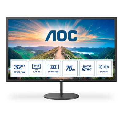 AOC V4 Q32V4 flat screen PC monitor 80 cm (31.5") 2560 x 1440 pixels 2K Ultra HD LED Black