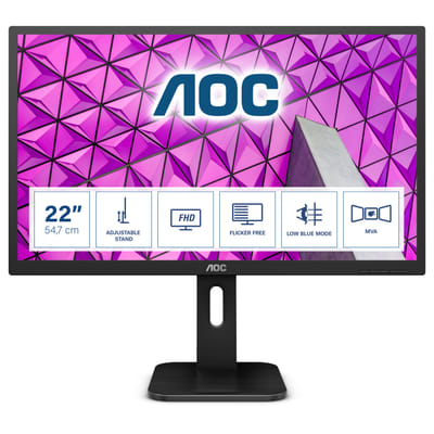 AOC P1 22P1 شاشة مسطحة للكمبيوتر 54.6 سم (21.5") 1920 x 1080 بكسل فول إتش دي LED أسود