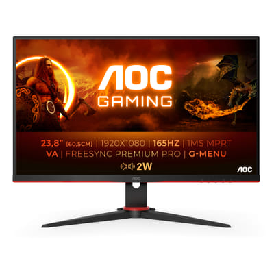 AOC 24G2SAE/BK Flat PC Monitor 60.5 cm (23.8") 1920 x 1080 pixels Full HD Black, Red (24G2SAE/BK)