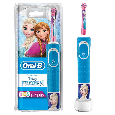 Oral-B Stages Power D100 Frozen Enfant Brosse à dents rotative Bleu, Blanc Oral-B Stages Power D100 Frozen Enfant Brosse à dents rotative Bleu, Blanc