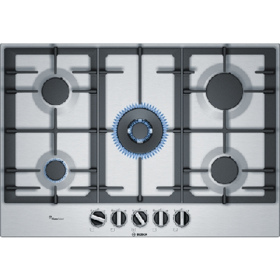 Bosch Serie 6 PCQ7A5B90 plaque Acier inoxydable Intégré (placement) Gaz 5 zones Bosch Serie 6 PCQ7A5B90 plaque Acier inoxydable Intégré (placement) Gaz 5 zones