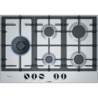Bosch Serie 6 PCS7A5B90 plaque Acier inoxydable Intégré (placement) Gaz 5 zones