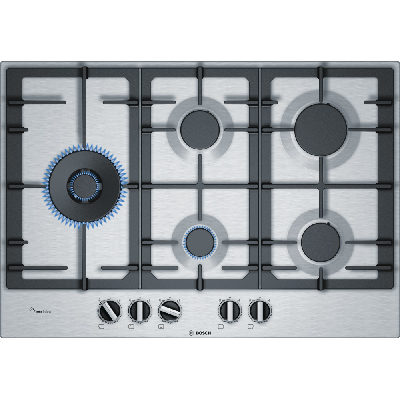 Bosch Serie 6 PCS7A5B90 plaque Acier inoxydable Intégré (placement) Gaz 5 zones