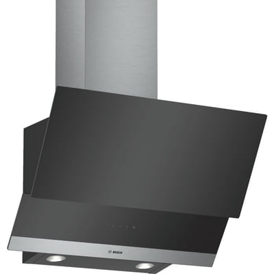 Bosch DWK065G60 شفاط مثبت على الحائط أسود، فولاذ مقاوم للصدأ 530 م³/ساعة C