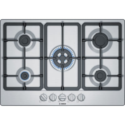 Bosch Serie 4 PGQ7B5B90 hob Stainless steel Built-in (placement) 75 cm Gas 5 zones