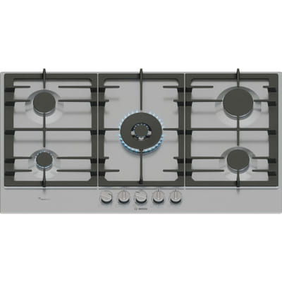Bosch Serie 6 PCR9A5I90 plaque Acier inoxydable Intégré 90 cm Gaz 5 zone(s)