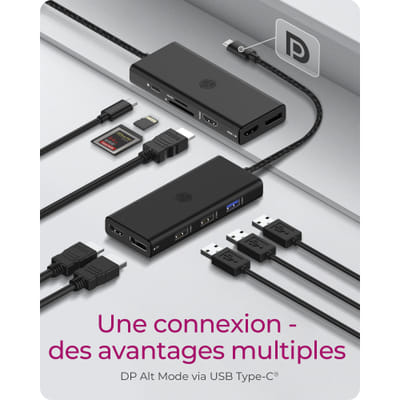 ICY BOX IB-DK4011-CPD USB 3.2 Gen 1 (3.1 Gen 1) Type-C Black