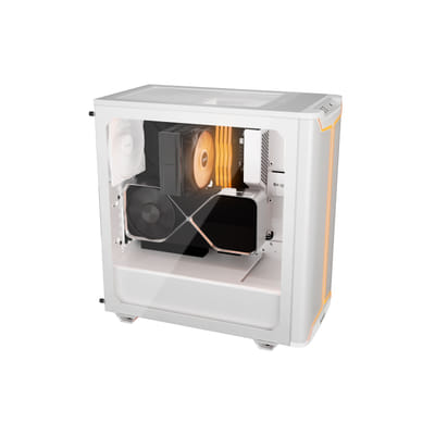be quiet! Pure Base 501 White | Glass PC Case, Mini ATX / Micro ATX / ATX, 3 Pure Wings 3 140 mm PWM Fans, ARGB Strip