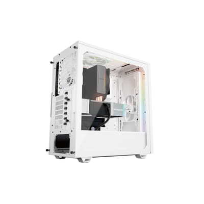 be quiet! Pure Base 501 White | Glass PC Case, Mini ATX / Micro ATX / ATX, 3 Pure Wings 3 140 mm PWM Fans, ARGB Strip