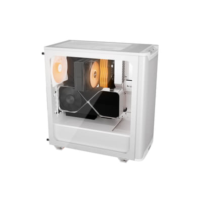 be quiet! Pure Base 501 White | Glass PC Case, Mini ATX / Micro ATX / ATX, 4 Light Wings LX PWM Fans, ARGB