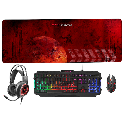 Mars Gaming MCPRGB2FR clavier Souris incluse USB AZERTY Français Noir Mars Gaming MCPRGB2FR clavier Souris incluse USB AZERTY Français Noir