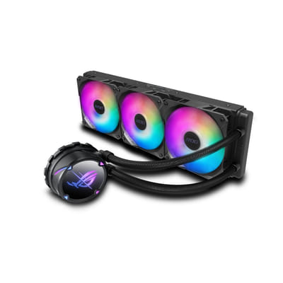 نظام تبريد كمبيوتر ASUS ROG STRIX LC II 360 ARGB مبرد سائل لوحدة المعالجة المركزية شامل 12 سم أسود
