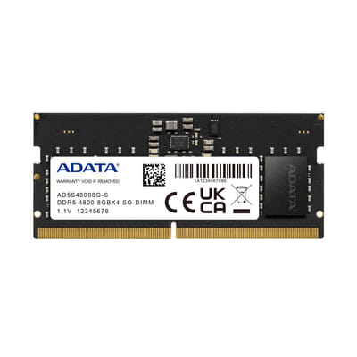 ADATA AD5S48008G-S وحدة ذاكرة 8 جيجابايت 1 x 8 جيجابايت DDR5 4800 MHz ECC