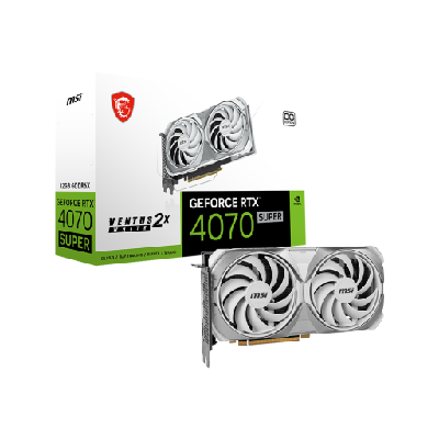 MSI GeForce RTX 4070 SUPER 12G VENTUS 2X WHITE OC NVIDIA 12 Go GDDR6X MSI GeForce RTX 4070 SUPER 12G VENTUS 2X WHITE OC NVIDIA 12 Go GDDR6X