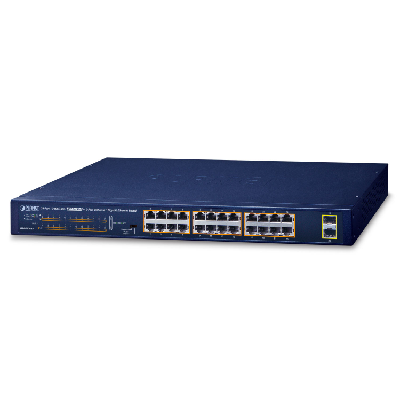 PLANET GSW-2620HP commutateur réseau Non-géré 10G Ethernet (100/1000/10000) Connexion Ethernet, supportant l'alimentation via ce port (PoE) 1U Bleu PLANET GSW-2620HP commutateur réseau Non-géré 10G Ethernet (100/1000/10000) Connexion Ethernet, supportant l'alimentation via ce port (PoE) 1U Bleu