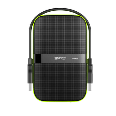 قرص صلب خارجي Silicon Power Armor A60 4000 جيجابايت أسود، أخضر